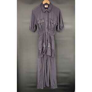 Samant Chauhan Anthropologie Women's Utility Maxi Dress XS Dark Metallic Blue